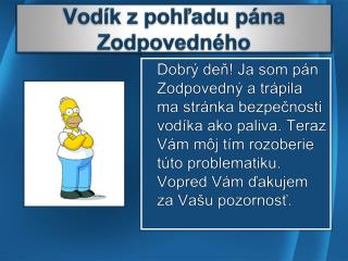 Vodík z pohľadu pána Z odpovedného