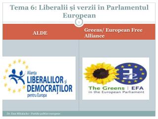 Tema 6: Liberalii și verzii în Parlamentul European