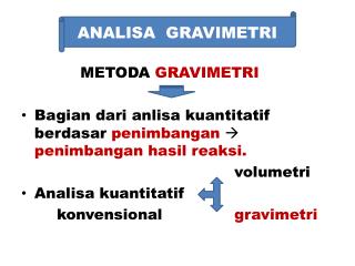 ANALISA GRAVIMETRI