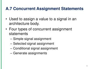 A.7 Concurrent Assignment Statements