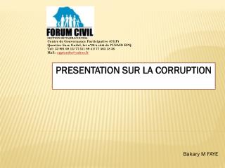 PRESENTATION SUR LA CORRUPTION