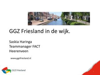 GGZ Friesland in de wijk. Saskia Haringa Teammanager FACT Heerenveen ggzfriesland.nl