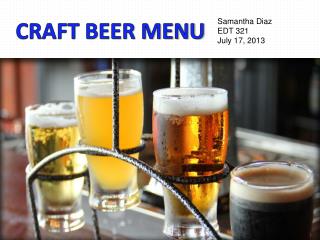 CRAFT BEER MENU