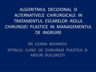 DR. ILEANA BOIANGIU SPITALUL CLINIC DE CHIRURGIE PLASTICA SI ARSURI BUCURESTI