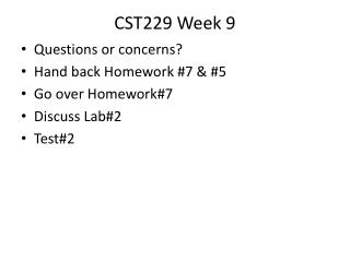 CST229 Week 9
