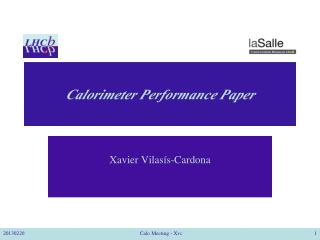 Calorimeter Performance Paper