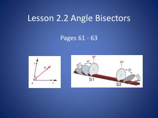 Lesson 2.2 Angle Bisectors