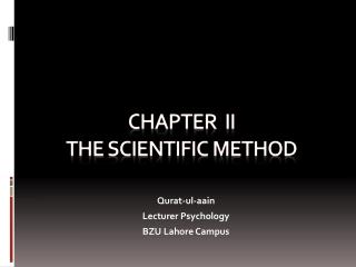 CHAPTER ii THE Scientific method