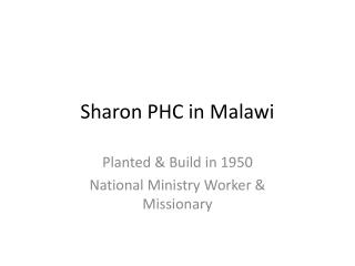 Sharon PHC in Malawi