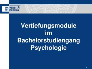 Vertiefungsmodule im Bachelorstudiengang Psychologie