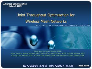 Joint Throughput Optimization for Wireless Mesh Networks