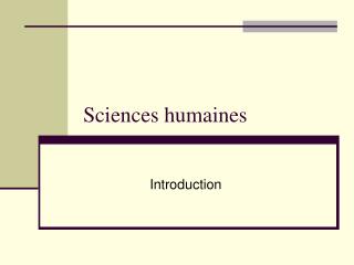 Sciences humaines