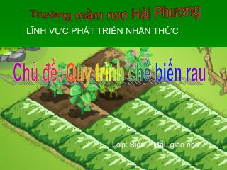 Chủ đề: Quy trình chế biến rau