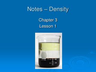 Notes – Density