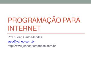 PrograMação para internet