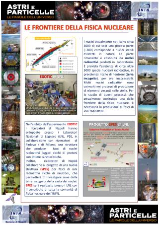 LE FRONTIERE DELLA FISICA NUCLEARE