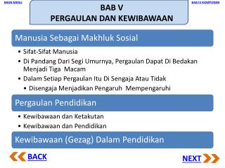 BAB V PERGAULAN DAN KEWIBAWAAN