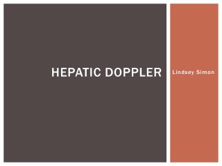 Hepatic Doppler