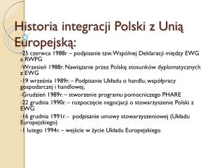 Historia integracji Polski z Unią Europejską: