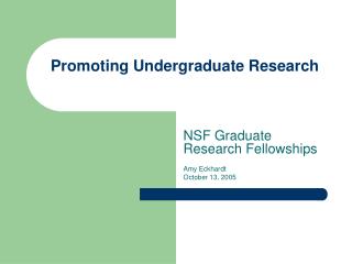 Promoting Undergraduate Research