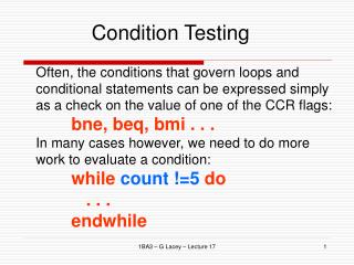 Condition Testing