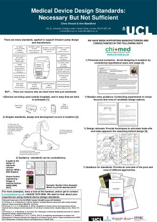 Medical Device Design Standards: Necessary But Not Sufficient