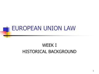 EUROPEAN UNION LAW