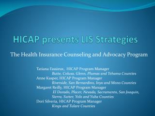 HICAP presents LIS Strategies