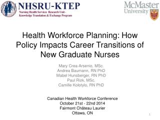 Health Workforce Planning: How Policy Impacts Career Transitions of New Graduate Nurses