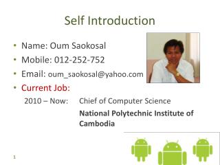 Self Introduction