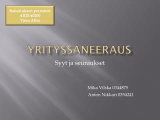 Yrityssaneeraus