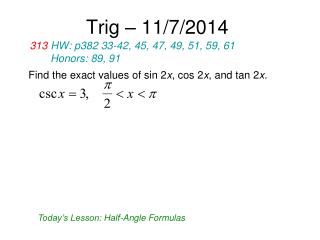 Trig – 11/7/2014