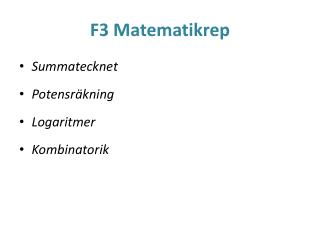 F3 Matematikrep