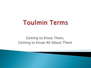 Toulmin Terms