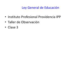 Ley General de Educación