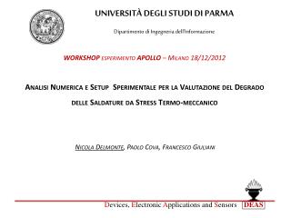 UNIVERSITÀ DEGLI STUDI DI PARMA Dipartimento di Ingegneria dell’Informazione