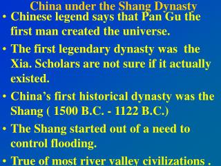 China under the Shang Dynasty