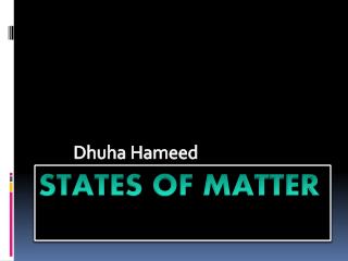 STATES OF MATTER