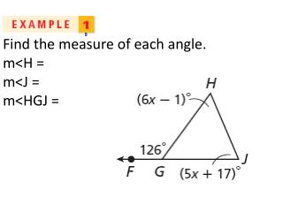 Find the measure of each angle. m &lt; H = m &lt;J = m &lt;HGJ =