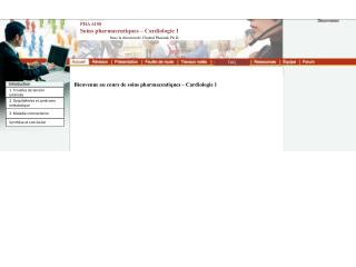 Bienvenue au cours de soins pharmaceutiques – Cardiologie 1