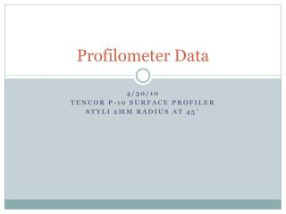 Profilometer Data