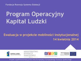 Program Operacyjny Kapitał Ludzki