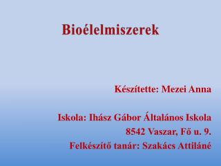 Bioélelmiszerek