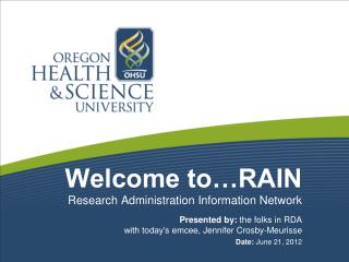Welcome to…RAIN
