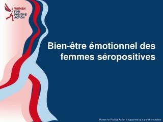 Bien-être é motionnel des femmes s é ropositives