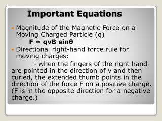 Important Equations