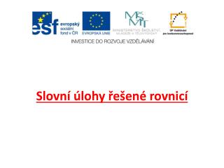 Slovní úlohy řešené rovnicí