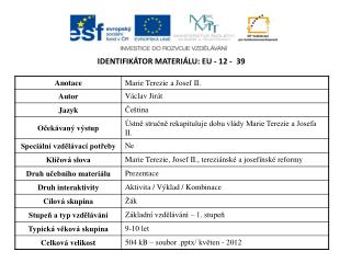 Identifikátor materiálu: EU - 12 - 39