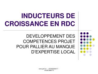 INDUCTEURS DE CROISSANCE EN RDC