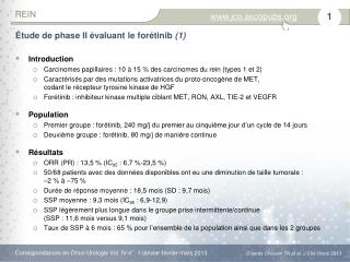 Étude de phase II évaluant le forétinib (1)
